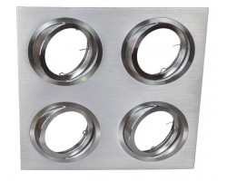 Foco basculante cuadrado empotrar Aluminio texturizado, para 4 Lámparas AR111/QR111